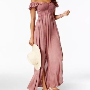 Off-The-Shoulder Ruffled Maxi Cover-Up
